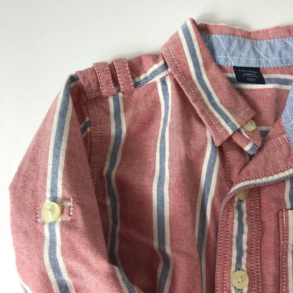 Set of 2 Baby Gap Button Front Shirts Striped 577